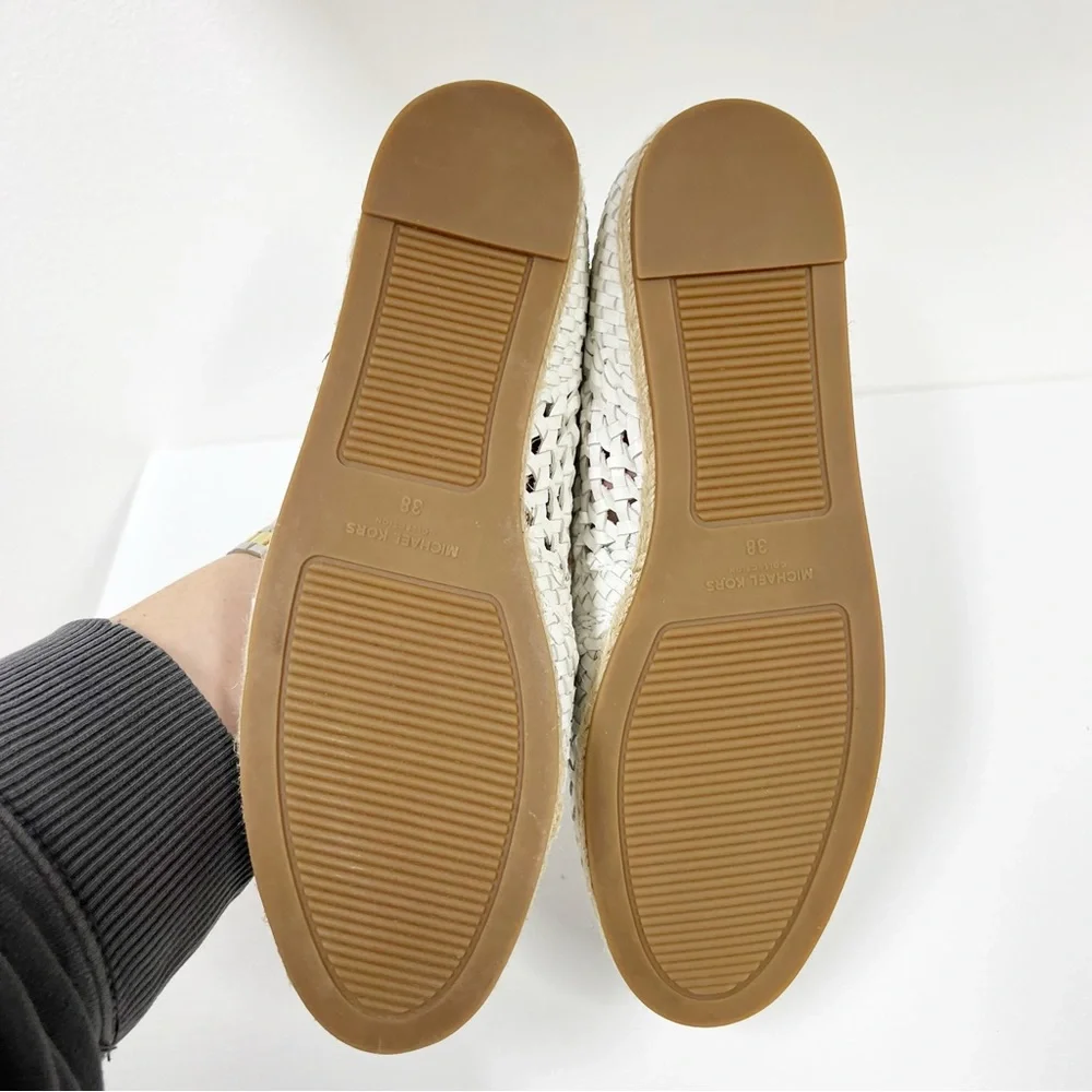 Michael Kors Collection Toni‎ Espadrilles Flat in Optic White 38 Leather